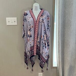 Knox Rose Floral Tassel Tunic - Lavender and Navy